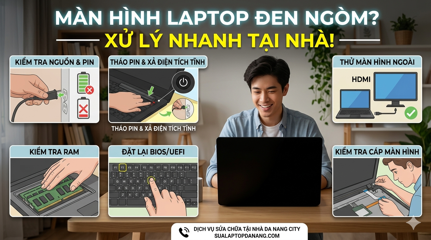 Laptop trên bàn làm việc